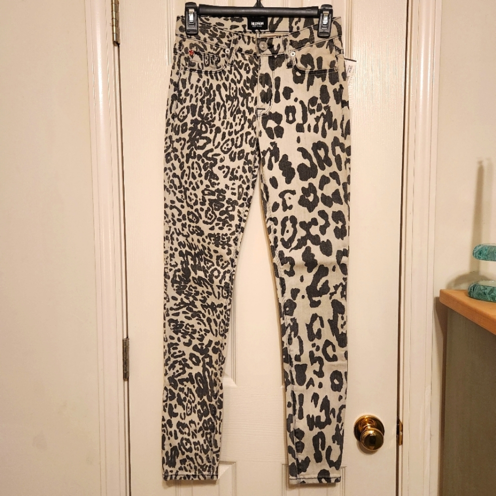 NWT Hudson Jeans Nico Midrise Super Skinny Animal Print size 25 with 29" inseam - Picture 2 of 13